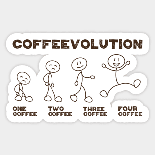 Funny Office Quote Coffee Lover Coffeevolution Evolution Sticker